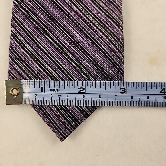 JOSEPH ABBOUD Men's 100% Silk Necktie Designer STRIPED 58x3 Purple EUC - Picture 4 of 5